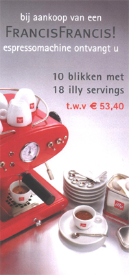 Nu bij Koffiewarenhuis.nl spetterende Francis&Francis aktie!